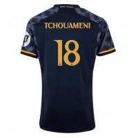 Real Madrid Aurelien Tchouameni #18 Vonkajší futbalový dres 2023-24 Krátky Rukáv